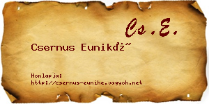 Csernus Euniké névjegykártya